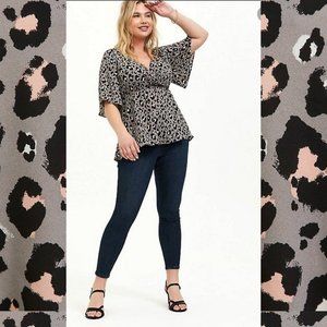 Torrid Grey Leopard Georgette Babydoll…